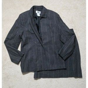 Tribal Size 8 Skirt Suit 2 Piece Career Church Jacket 2PC Wool Black Pinstripe